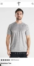 Three Nails Seamless Tee Mens Large Gray Activewear Performance Stretch Tee Gym