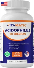 Acidophilus Probiotic - 10 Billion CFU - 5X Potency - Daily Probiotic Supplement