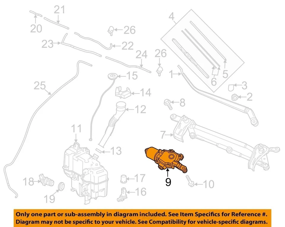 Mazda Mazda 3 2017 motor limpiaparabrisas delantero fabricante de equipos originales 67 k millas - LKQ416725312 Foto 4 de 4