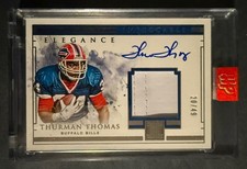 2019 Impeccable Elegance Patch Autographs Thurman Thomas #’d 20/49 Bills HOF