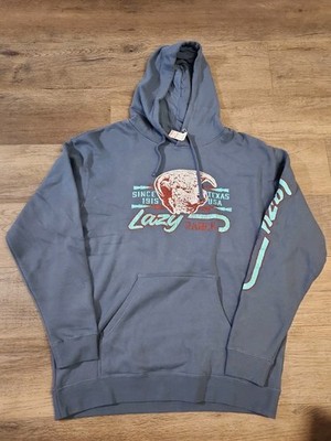 Lazy J Ranch Wear Hoodie Blue Sweatshirt Men s XL Western Ranch Workwear