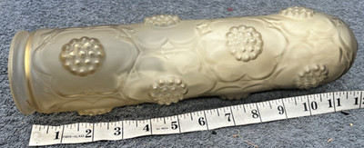 antique art deco nouveau floral glass lalique?? lamp shade vintage tube sconce