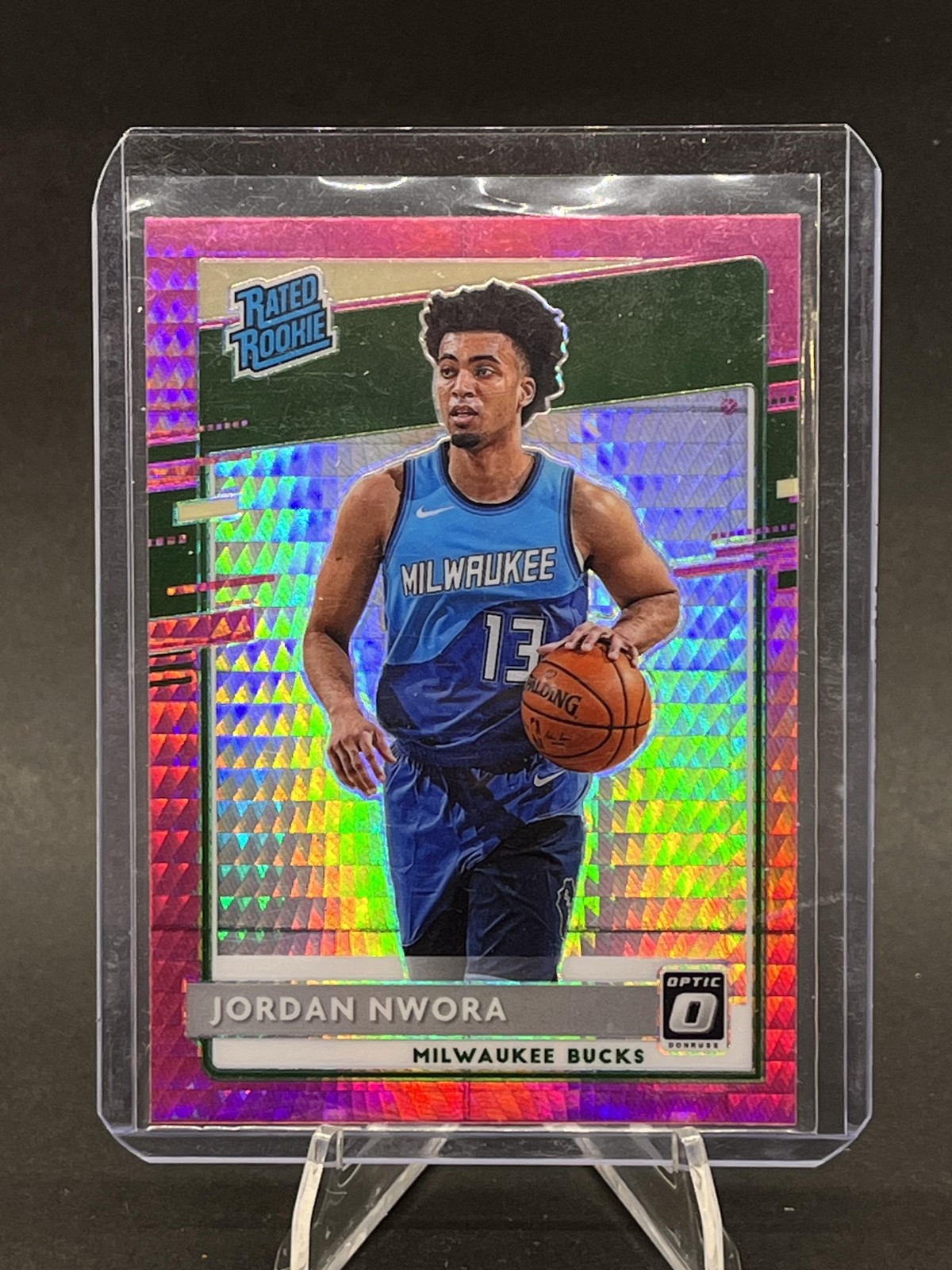 2020-21 Donruss Optic #189 Jordan Nwora Hyper Pink 250004
