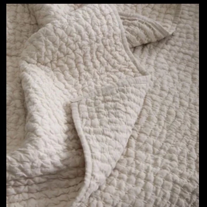 Nuevo sin etiquetas Juego de edredón Quince Europeo Lino Algodón Puntada King Cal King Natural LEER Foto 2 de 4