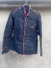 Veste De Travail, Veste En Lin, Vieux Vêtements Tissu Chevron Biaude Bleu...