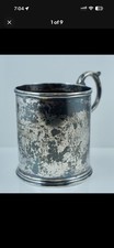 Early S. Kirk & Sons 11oz Sterling Silver Handle Mug Cup 1851 Civil War Rate Pc