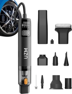 Car Vacuum Portable Cordless, 12000Pa 3-in-1 Car Vacuum Cleaner and Tire Infl...