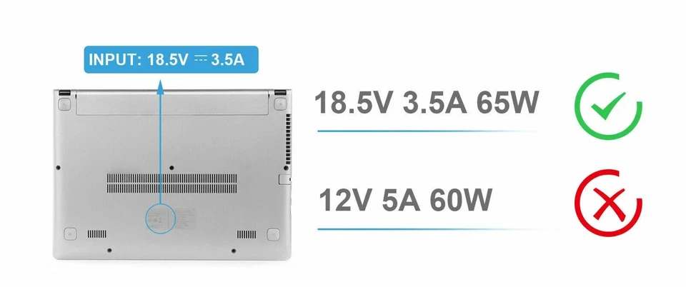 Original HP  Ladegerät 18,5V 3,5A 65W Laptop Ladekabel AC Netzteil für Stecker - Bild 3 von 4