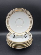 7x Lovely Vintage Royal Albert Bone China 5177 Gold Guilded Saucers