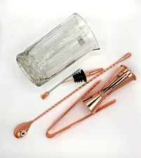 Cocktail Set - 6 Piece BNIB | Glass / Jiggger / Spout / Spoon / Tongs / Pin
