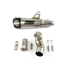 For CFMoto 450SR 450SS 450NK All Years Silver Muffler Tips Exhaust Mid Link Pipe