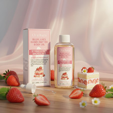 Body Oil Strawberry Scented, Moisturizer Body Oil after Shower,Bath Oil for Dry