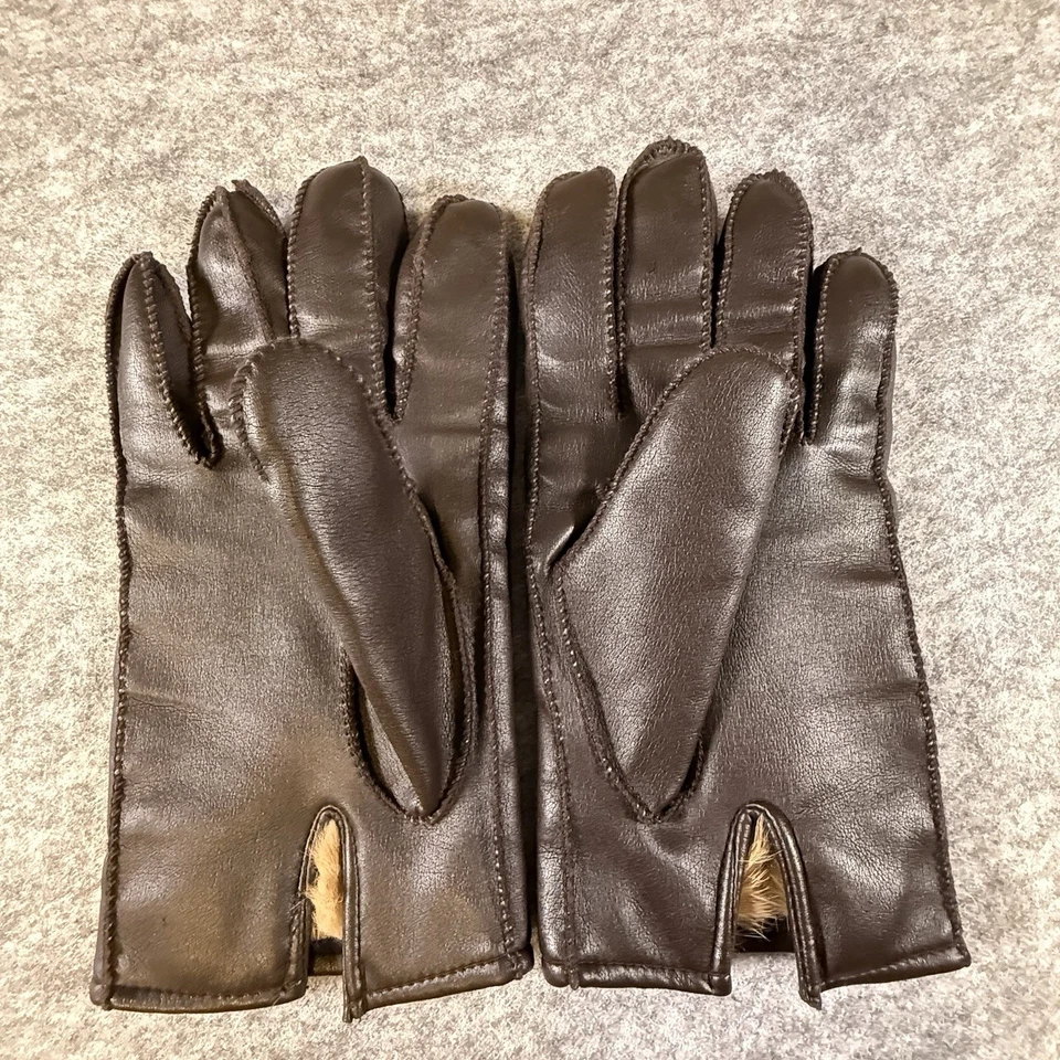 Guantes vintage para dama 100 % forro de piel de conejo talla mediana Foto 2 de 4