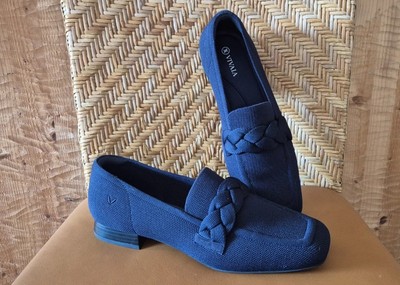 VIVAIA Loafer Blau quadratische Zehenpartie und Knoten Caitlin2.0 NEU 