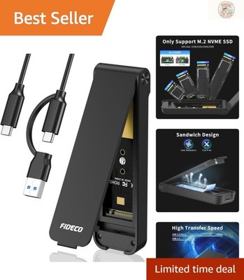 Compact Sandwich-Style M.2 NVMe SSD Reader - Ideal for Windows, Mac & Linux