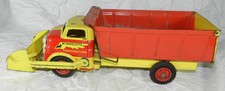 Vintage Wyandotte Pressed Steel Construction Loader Dump Truck - 19.5" long