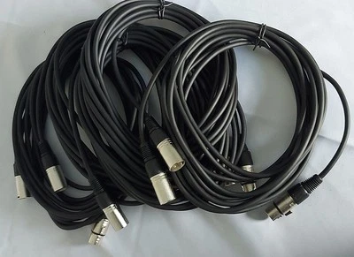 TERRALEC 5 x XLR Mic Leads 6 Metre – Durable Audio Cables with Rewireable Connectors