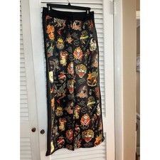 NWT ED HARDY Flashboard Black Track Pant Classic Graphic Print Embroidered NWT S