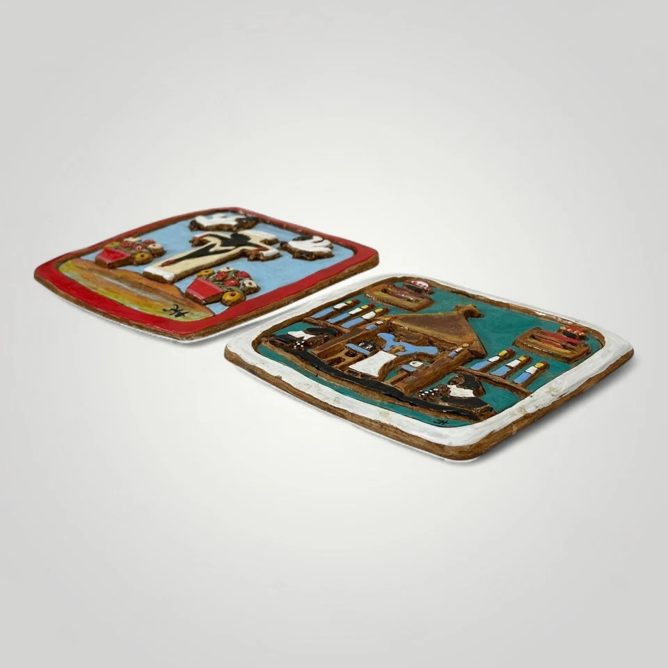 Placa cerámica de colección Clementine Hunter Collection de Lemieux negra Jesús alta masa Foto 2 de 4