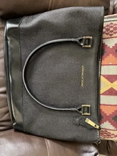 Adrienne Vittadini Black Business Travel Bag Workbook Laptop Tote