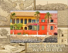 Dakar Senegal West Africa Laser Engraved Wood Picture Frame Landscape (3 x 5)