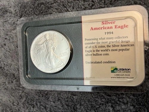 USA 1994 Silver American Eagle Coin Uncirculated Littleton Coin Company Package