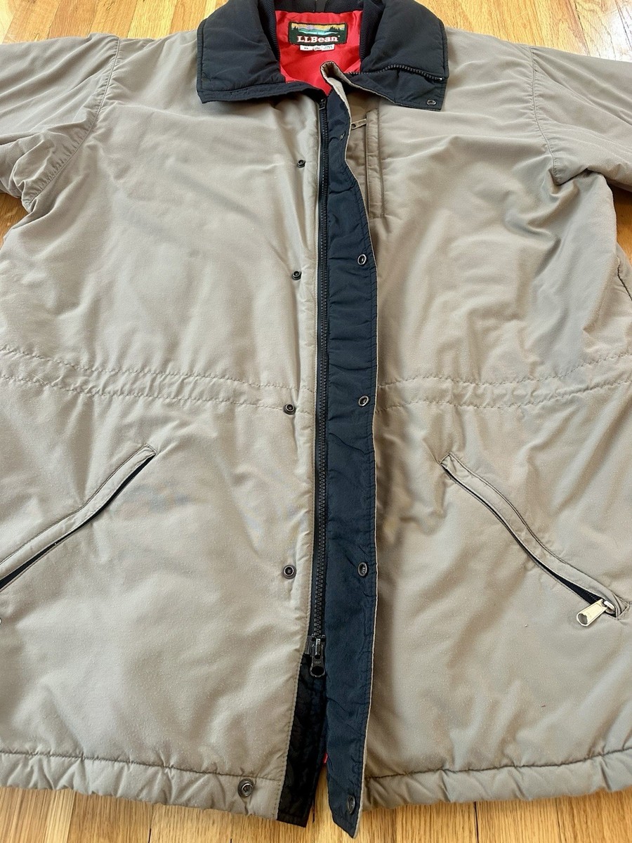 Vtg 90's LL Bean Penobscot Parka Mens XL Long Tall Poly Fill Tan