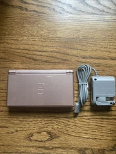 Nintendo DS Lite Handheld Game Console & Charger USG-001 Metallic Pink. (No Pen)