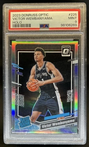 2023-24 Donruss Optic Victor Wembanyama Rookie RC Holo Prizm Rated #225 PSA 9