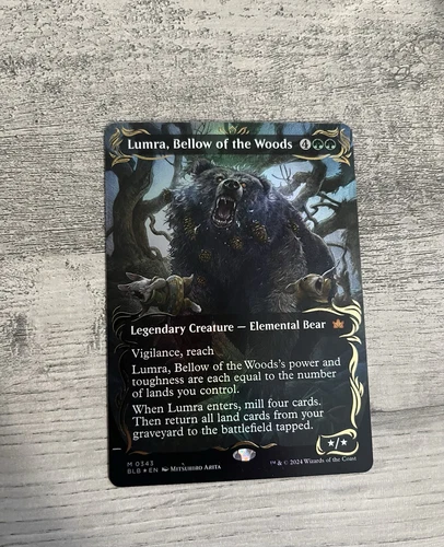 Lumra, Bellow of the Woods Borderless Raised Foil Bloomburrow MTG