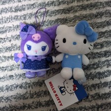 Sanrio Hello Kitty Kuromi Plush Mascot Colorful Blue Ver set of 2 4.0 inch