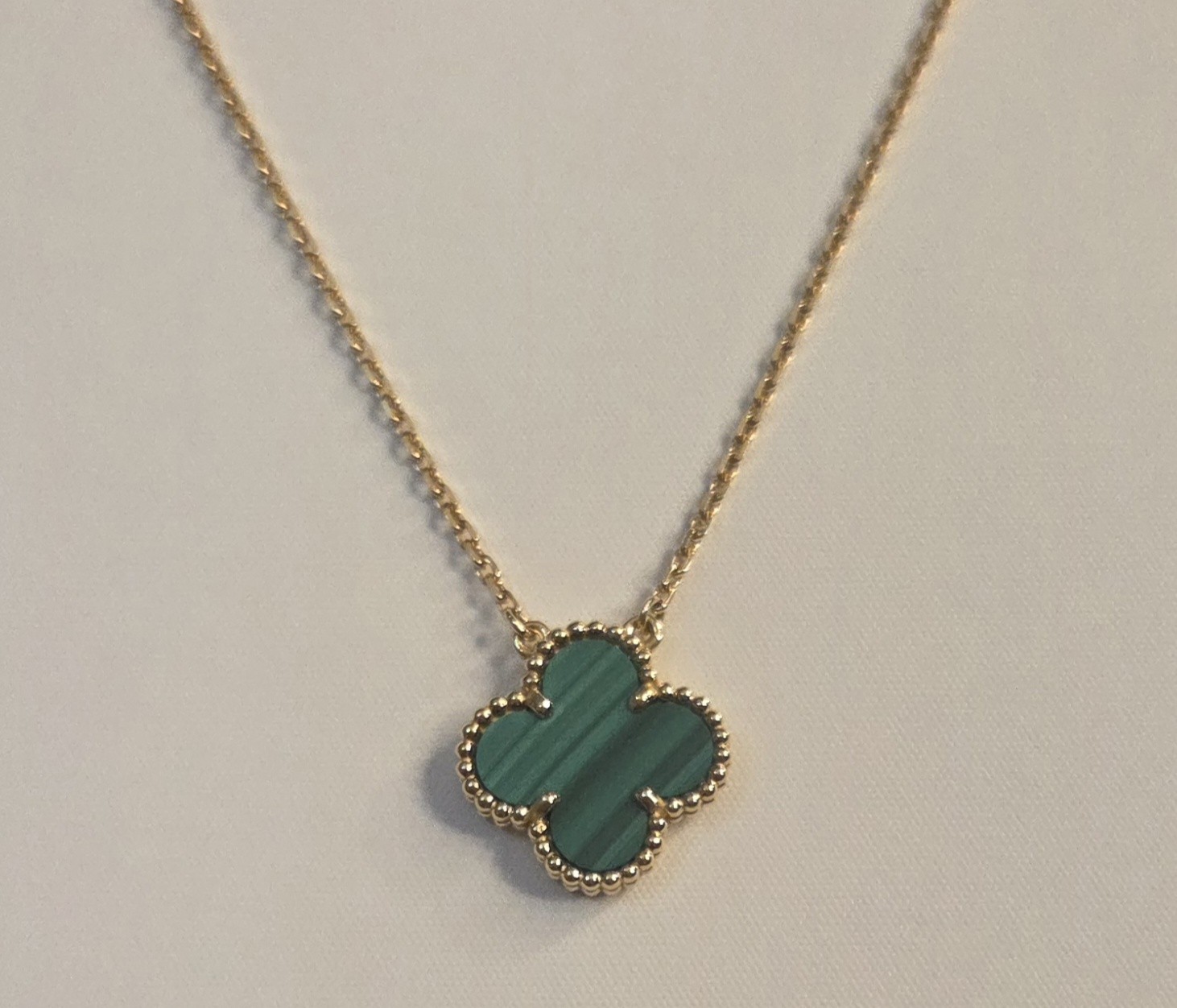 Van Cleef & Arpels Vintage Alhambra 18K Gold Malachite Pendant Necklace SOLD OUT