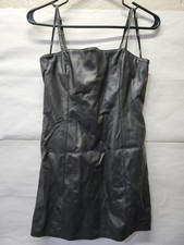 FOREVER 21 Size Medium Women's Black Faux Leather Mini Dress Strapless