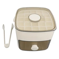 Ice Cube Maker Ice Tray Set with 2 Trays and Storage Bin for 120 Cubes Easy R...