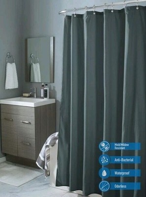 Bath Bliss ~ Shower Curtain ~ Microfiber Fabric ~ Charcoal ~ Diamond Pattern