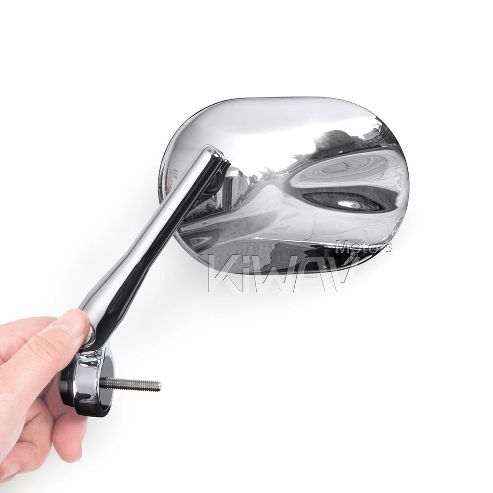 Bar end mirror STARK chrome oval 6mm fits Triumph Thruxton 900 Carb Thunderbird - Imagem 3 de 4