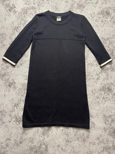 Chanel Uniform Black Dress Size L Sleeve 3/4 Wool 54%