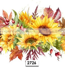  2726 TWO Paper LUNCHEON Decoupage Art Craft Napkins - AUTUMN FALL SUNFLOWERS