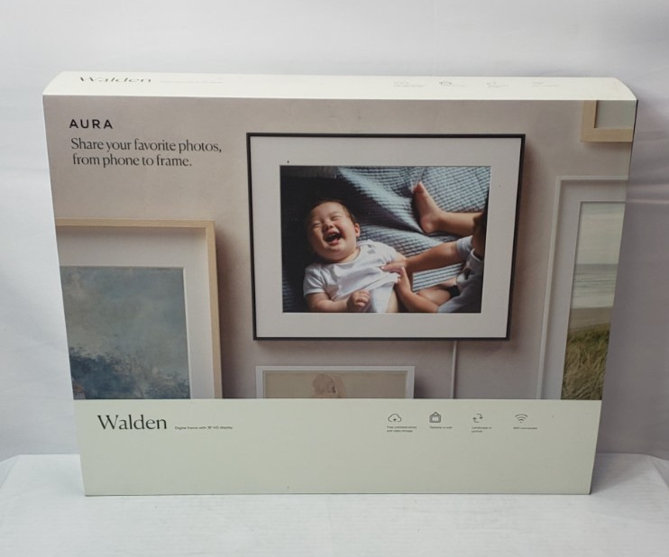 15" HD Wifi Walden Matted Ink - Digital Photo Frame by Aura *New, Sealed