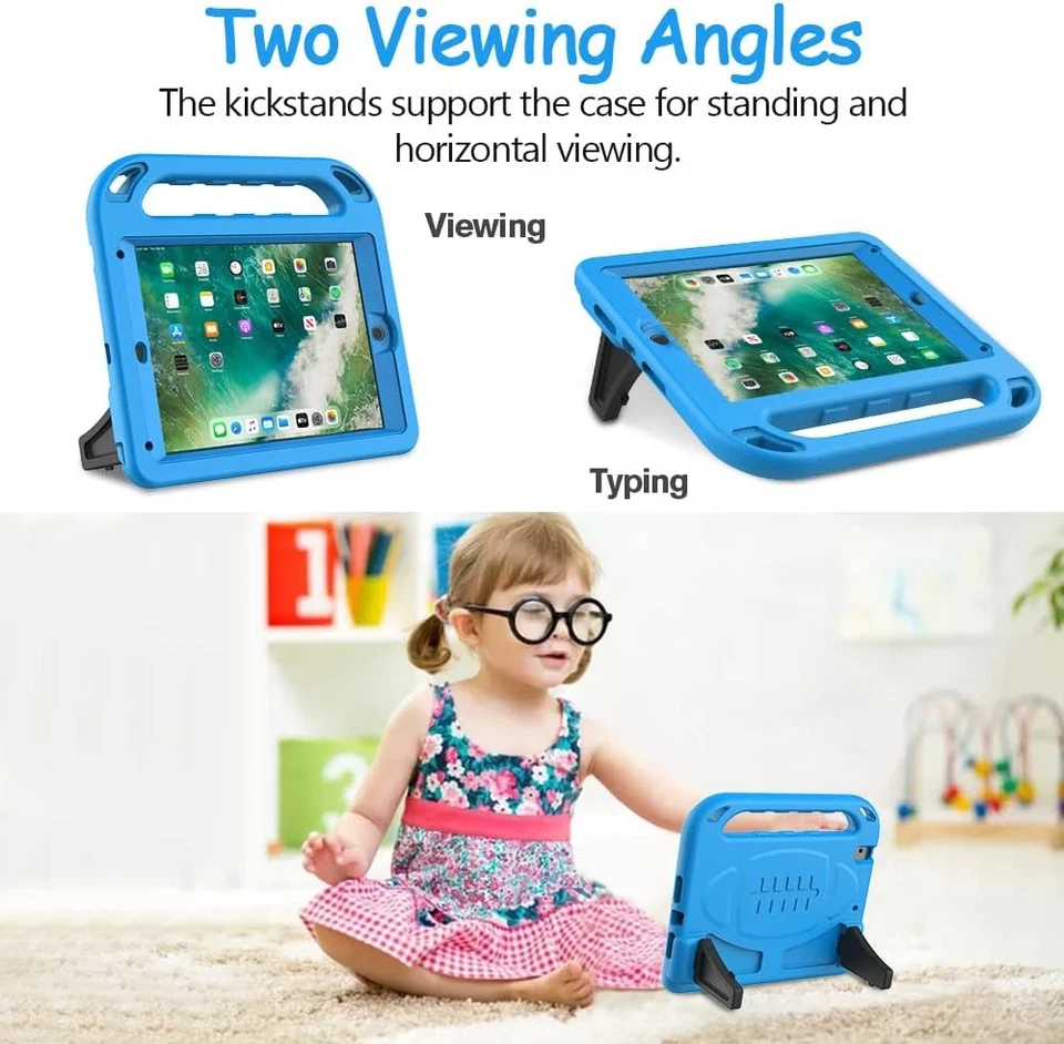 Kids Case for New iPad 9.7 2018/2017 with Built-in Screen Protector, Blue  - Image 3 of 4