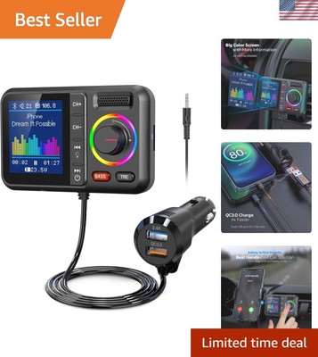 Wireless Bluetooth Car Adapter with Quick Charge & Multi-Mode Music Player