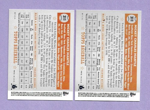 BOTH CARDS 2006 06 Topps ROOKIE OF THE WEEK Cards # 25 & 1 MICKEY MANTLE PERFECT - Picture 2 of 2