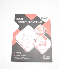 Koala Paper Inkjet transparency Film 50 Sheets 100% Clear 8.5"x11" For Projector