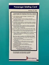 SONGBIRD  AIRWAYS SAFETY CARD--737-400