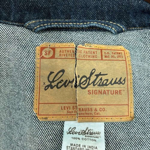 Levi Strauss Signature Standard Trucker Jacket Men Extra Large Dark Denim Jacket - Picture 10 of 11