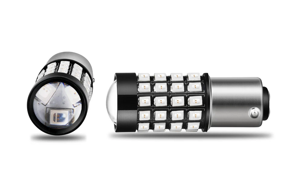 Bombilla de freno/parada Allá Lighting 51-LED 1157, lámpara roja viva, súper brillante 2 piezas Foto 4 de 4