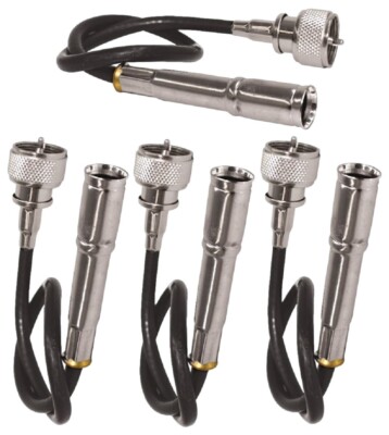 4 Lot Procomm 12MFPL Antenna Cable Adapter 12 inch Motorola Female to PL259 Male