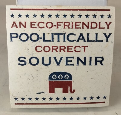 Republican Elephant Poop Novelty Pad Gag Gift Scratch Pad 4'' Square Upcycled