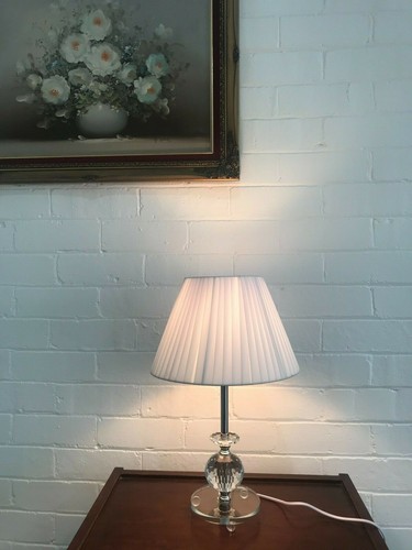 PAIR of NEW Table Bedside LAMPS with CRYSTALS on STEM - Picture 5 of 7