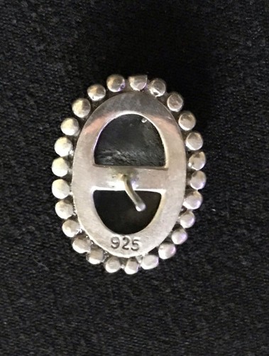 Vintage Sterling Silver 925 ONYX Gemstone Earrings Pretty Dot Work - Picture 3 of 3